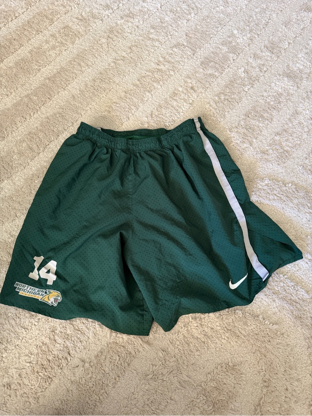Nike Dark Green Basketball Shorts with White Accents